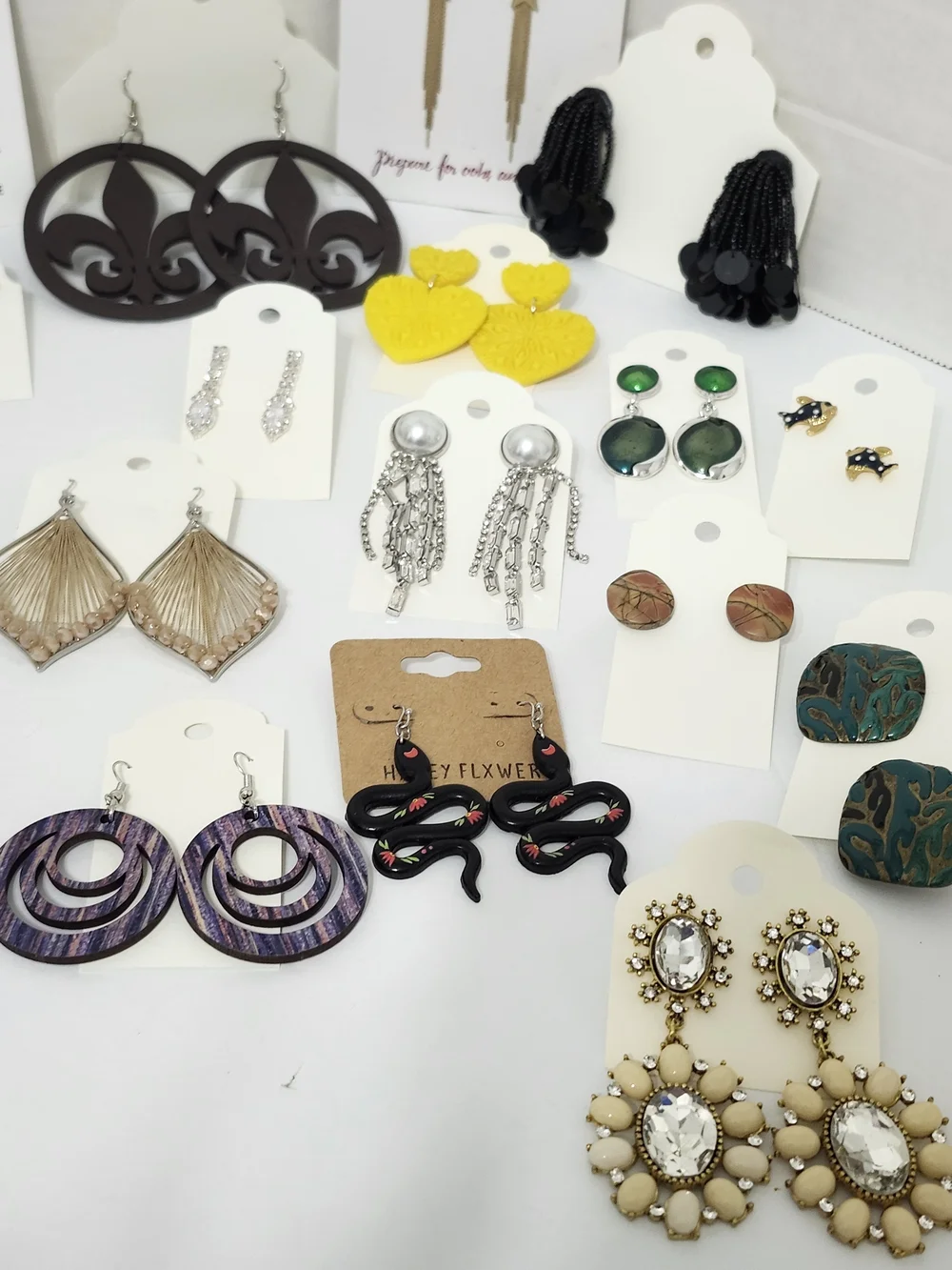 Assorted Earring Mix Rhinestone Wood Vintage To Now Enamel Everyday Wear Variety
